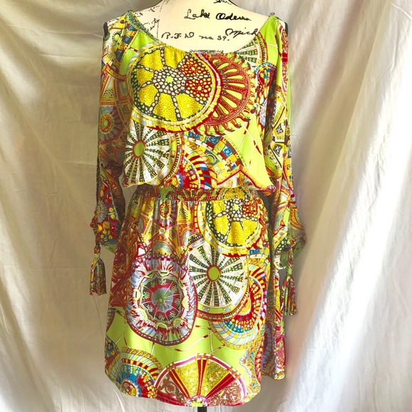 Umgee Dresses & Skirts - Umgee Cold Shoulder Tassel Sleeve Dress Medium